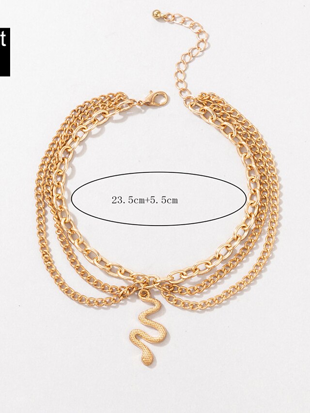 Ankle Bracelet Boho Women's Body Jewelry For Gift Daily Geometrical Alloy Silver Gold 1 PC