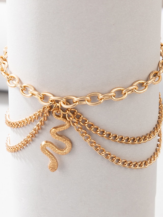 Ankle Bracelet Boho Women's Body Jewelry For Gift Daily Geometrical Alloy Silver Gold 1 PC